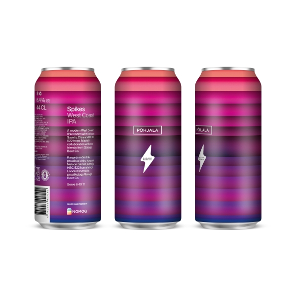 Põhjala x Garage Beer Co. - Spikes – West Coast IPA - 6.4%vol – 0.44L